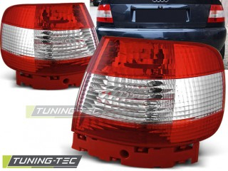 ZADNÍ SVĚTLA, LAMPY AUDI A4 SEDAN, 1995-2000, BÍLÉ, ČERVENÉ