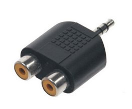 redukce Jack 3,5mm samec/2xCINCH samice