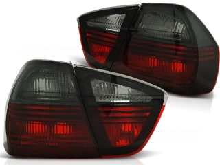 ZADNÍ SVĚTLA, LAMPY BMW E90 SEDAN, 2005-2008, KOUŘOVÉ, ČERVENÉ