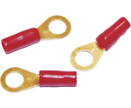 Očko červené M8 pro kabel 6mm2, 10 ks