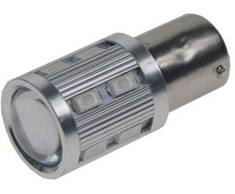 LED BAY15D červená, 12SMD 5630 + 3W Osram 10-30V