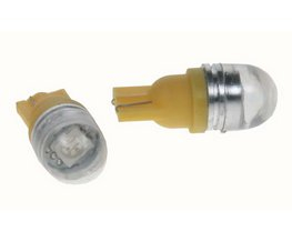 LED T10 oranžová, 12V, 1LED/3SMD s čočkou