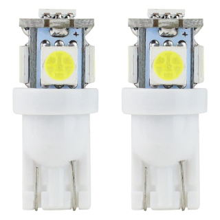 LED ŽÁROVKY T10 (W5W) 5SMD 12V, BÍLÁ 2KS