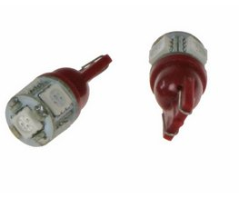 LED T10 červená, 12V, 5LED/3SMD