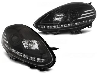 Světla přední FIAT PUNTO EVO 10.09-12 BLACK DRL LED