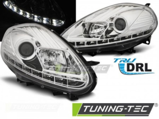 Světla přední FIAT PUNTO EVO 10.09-12 CHROME DRL LED