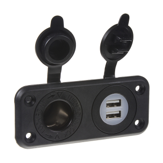 dvojitá zásuvka do panelu 1x CL + 1x nabíječka USB voděodolná