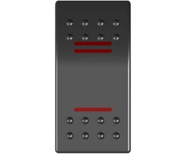 Rocker spínač 2x LED 12/24V