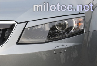 Kryty světlometů Milotec (mračítka) - ABS černá metalíza, Škoda Octavia III. Lim