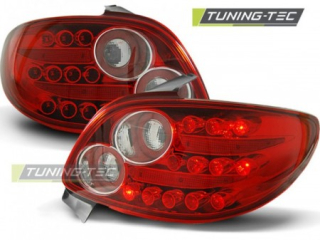 Světla zadní PEUGEOT 206 10.98- RED WHITE LED