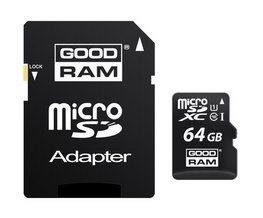 Paměťová karta GOODRAM micro SDHC 64GB včetně adaptéru