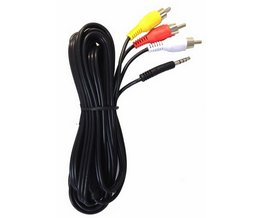 RCA audio/video kabel, 2,5m s prodlouženým Jack 3,5mm konektorem