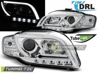 Světla přední AUDI A4 B7 11.04-03.08 TUBE LIGHTS CHROME TRU DRL