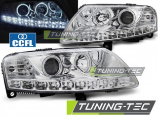 Světla přední AUDI A6 C6 04.04-08 ANGEL EYES LED CHROME