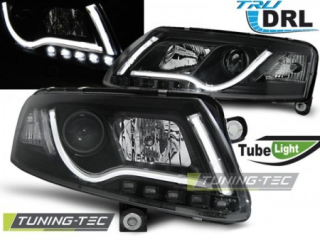 Světla přední AUDI A6 C6 04.04-08 LED TUBE LIGHTS TRUE DRL BLACK