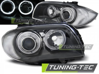 PŘEDNÍ SVĚTLOMETY BMW 1 E87, E81, 2004-2007, ANGEL EYES, ŠEDÉ 