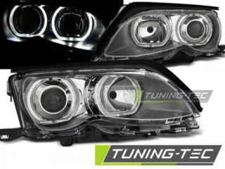 PŘEDNÍ SVĚTLA BMW E46 SEDAN TOURING, 2001-2005, ANGEL EYES, CHROM