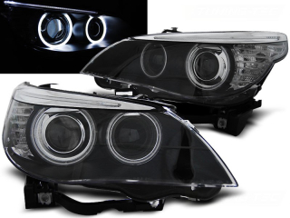 Přední světla BMW E60, E61 03-04 - černá CCFL HID D2S DUAL PROJECTOR