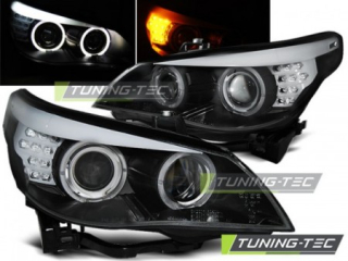Světla přední BMW E60/E61 03-07 BLACK LED INDIC.