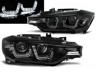 PŘEDNÍ SVĚTLA BMW F30, F31 2011-, U-LED BAR S DRL SVÍCENÍM