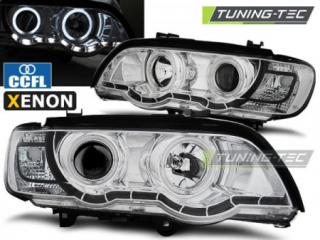 Světla přední BMW X5 E53 09.99-10.03 ANGEL EYES CHROME