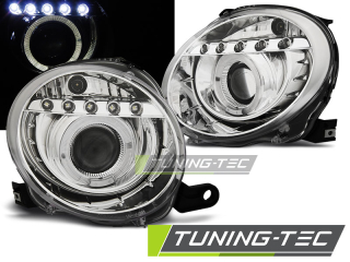 Přední světla Fiat 500 07+ chrom LED