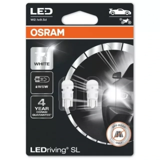 LED auto žárovky W5W T10 OSRAM LEDriving SL White, bílé 6000K, 2 ks
