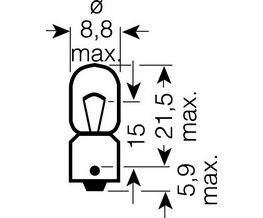 OSRAM 12V T4W (BA9s) 4W standard (10ks)