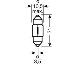 OSRAM 12V SV8,5-8 10W standard (10ks)