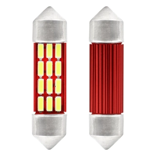CAN-BUS sufitové žárovky s chladičem 12 SMD LED, 36 mm, bílé 5500K