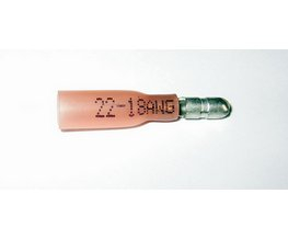 Zástrčka kruhová 4,0 mm se smršťovací bužírkou červená, 100 ks