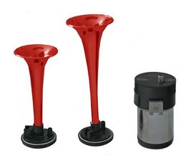 2-tónová fanfára 220mm, 12V s kompresorem červená ECE R28