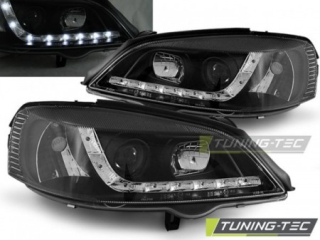 PŘEDNÍ SVĚTLOMETY, SVĚTLA, LAMPY OPEL ASTRA G, 1998-2004, LED DAYLIGHT, ČERNÉ