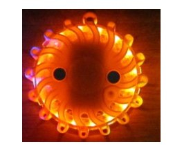 LED výstražné světlo 16LED na 2x baterii AA, oranžové