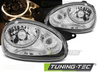 Přední světla Opel Corsa B 93-00 Angel Eyes - chrom 