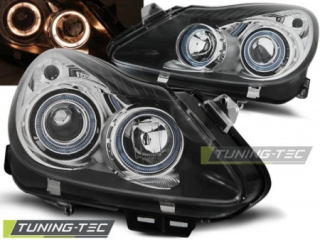 PŘEDNÍ SVĚTLOMETY, SVĚTLA, LAMPY OPEL CORSA D, 2006-, ANGEL EYES, ČERNÉ BLACK
