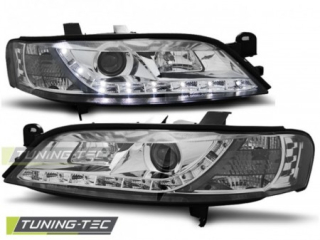 PŘEDNÍ SVĚTLA OPEL VECTRA B, 1995-1998, LED DAYLIGHT, CHROM