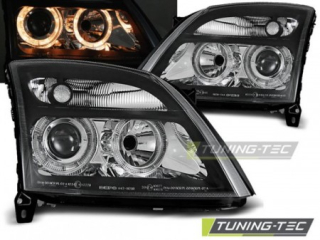 Světla přední OPEL VECTRA C 04.02-08.05 ANGEL EYES BLACK