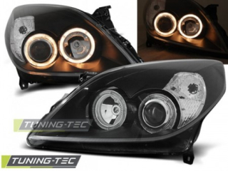 Přední světla Opel Vectra C 05-08 Angel Eyes - černé
