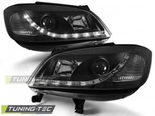 PŘEDNÍ SVĚTLOMETY, SVĚTLA, LAMPY OPEL ZAFIRA A, 1999-2005, LED DAYLIGHT, ČERNÉ BLACK