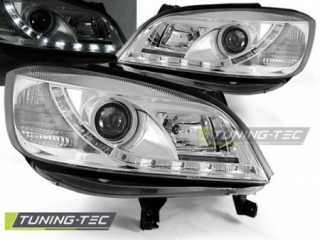 PŘEDNÍ SVĚTLA OPEL ZAFIRA A, 1999-2005, LED DAYLIGHT, CHROM