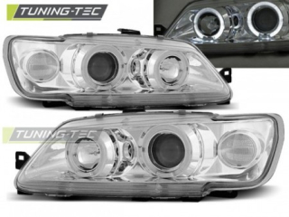 Světla přední PEUGEOT 306 02.93-04.97 ANGEL EYES CHROME