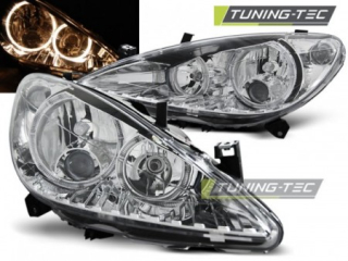 Světla přední PEUGEOT 307 04.01-06.05 ANGEL EYES CHROME 