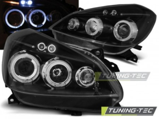 Přední světla Renault Clio III 05-09 Angel Eyes - černé