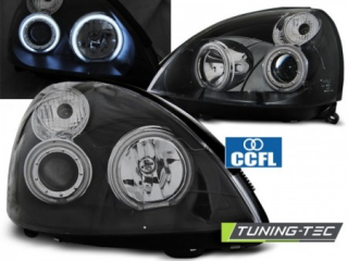 Světla přední RENAULT CLIO II 06.01-09.05 ANGEL EYES CCFL BLACK