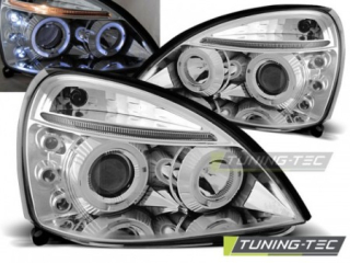 Světla přední RENAULT CLIO II 06.01-09.05 ANGEL EYES CHROME