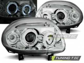 Světla přední RENAULT CLIO II 09.98-05.01 ANGEL EYES CHROME