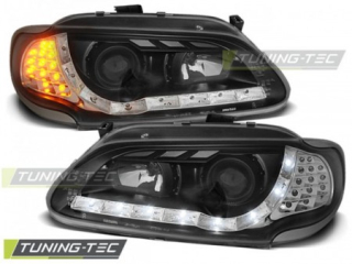 Přední světlomety, světla, lampy Renault Megane I, 1996-1999, LED Daylight, černé black s LED blinkrem