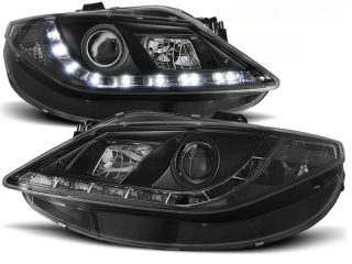 Přední světlomety, světla, lampy, Seat Ibiza, 2008-, LED Daylight, černé black
