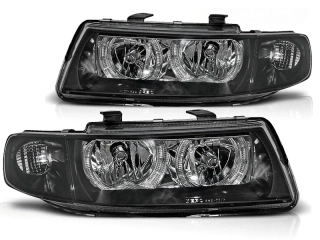 Přední světla Seat Leon, Toledo, 1998-2005, Angel Eyes, černé